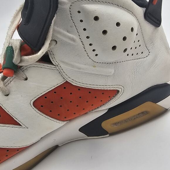 Nike Air Jordan 6 Retro Gatorade White Orange Mens Size 11.5 384664-145 - Picture 10 of 12